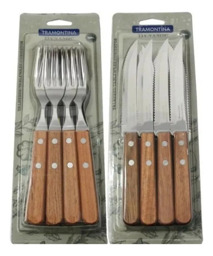 Set 24 Cubiertos Tramontina Dynamic 12 Cuchillos 12 Tenedor Marrón