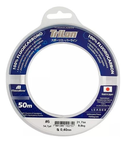 Fluocarbón Trilon X 50m 100% Fluocarbono 0.50mm 35.7lb Pesca