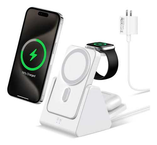 Estación De Carga Inalámbrica 3 En 1 Mag-safe 5000mah