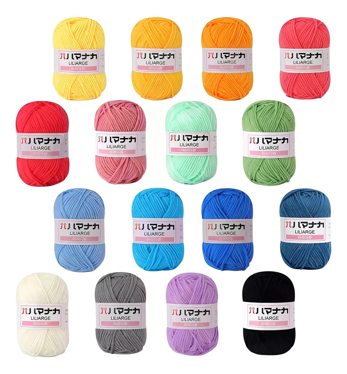 Hilo Acrílico Banna 16 Ovillos 25g 70m para Tejer Crochet y Amigurumi