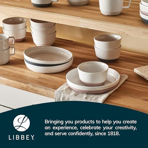 Tazas De Café De Porcelana Azul Basalto Libbey Austin, Moder