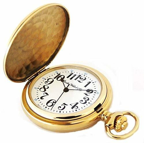 Reloj De Bolsillo Con Caja De Caza Chapado En Oro Con Movimi