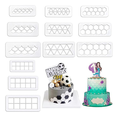 12 Piezas Cortador Fondant Para Tartas Cortadores Fondant Pe