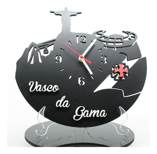 Relógio De Parede Decorativo - Vasco 3d Preto