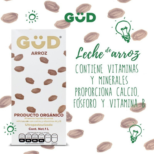 Imagen 5 de 6 de Leche De Arroz Orgánica Gud 1 L