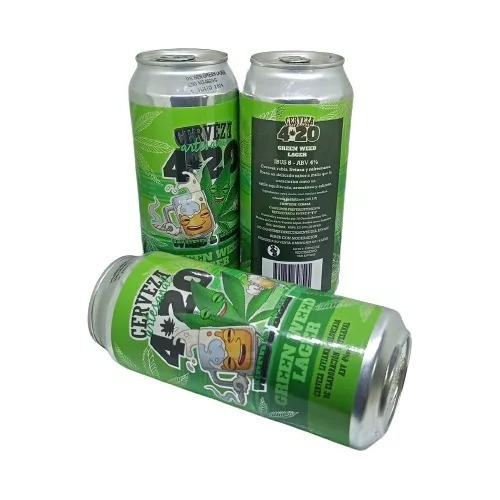 Cerveza Artesanal 420 Green Weed Lager - Pack X6