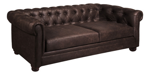 Sofa Florencia 3 Cuerpos Cuero Colorado - Latam Home