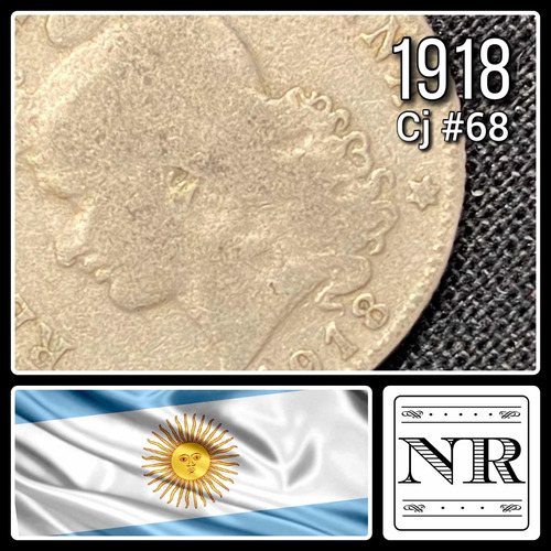 Argentina - 20 Centavos - Año 1918 - Cj #68 - Níquel