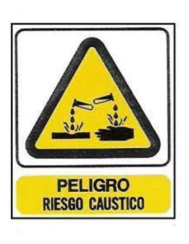 Cartel Peligro Riesgo Caustico 40x45 Cm Seguridad Industrial