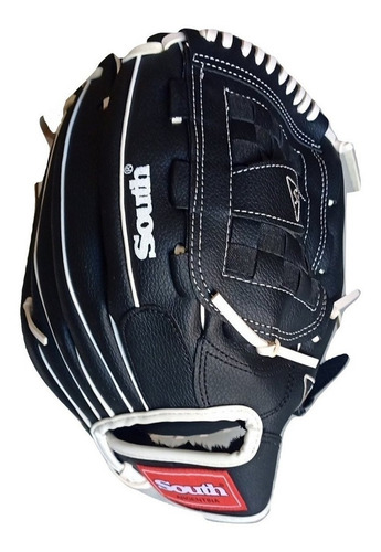 Guante De Softbol / Beisbol 12'' South Pvc Extra Refozado Color Negro Talle 12