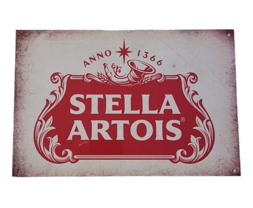 Letrero Metálico Decorativo 20 X 30 Cerveza Stella Artois 