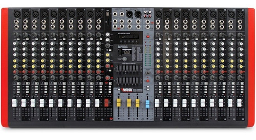 Mesa De Som 20 Canais Com Efeito Usb Novik Mixer Bivolt