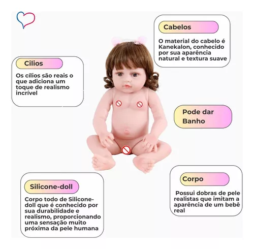 Bebê Reborn Girafinha - 100% Silicone - Artigos infantis - Estados