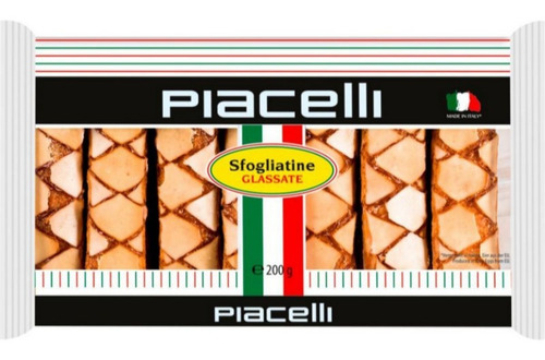 Biscoito Folhado Piacelli C/ Cobertura Glaceada Importado