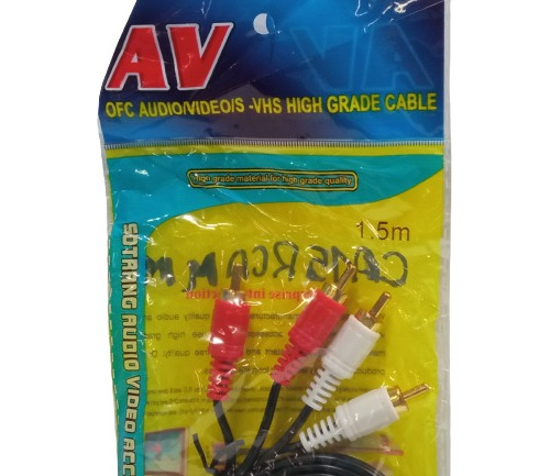 Cable De Audio Rca Macho - Macho 1.5mts Pack X 3 Otiesca