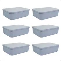 Comprar Set X6 Canastos Organizadores Con Tapa Cajas Moderna 26x18x8