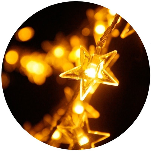 Imagen 1 de 10 de Guirnalda Luces Led Estrellas Cristal 3 Metros Pilas Navidad