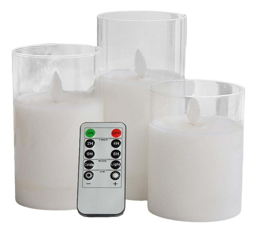 Velas Sin Llama Parpadeantes De 3 Piezas, Votiva Para Claro