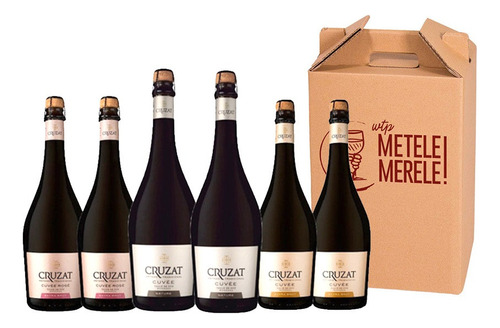 Combo Champagne Cruzat Cuvee Nature + Extra Brut + Rose X6 U