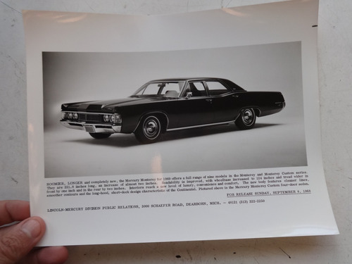 Foto Antigua Lincoln Continental 1969 No Folleto Manual