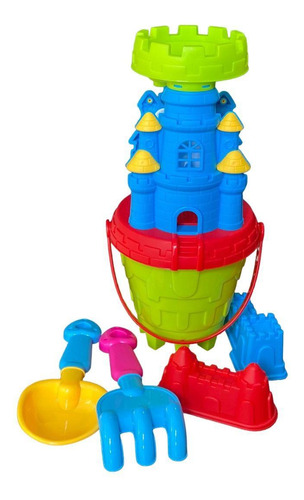 Brinquedo Infantil Balde Castelo Com Acessórios Para Praia