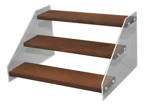Soporte De Exhibición De Madera Acrílica, 3 Niveles