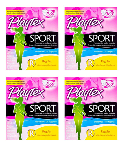 Kit Tampones Playtex Sport Regular Higiene Intima Mujer