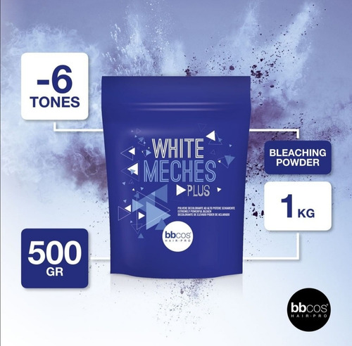 Imagen 1 de 3 de Polvo Decolorante White Meches Plus Bbcos 500gr