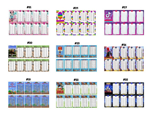 Llaveros Didacticos Tablas De Multiplicar 20 Pz (Usado)