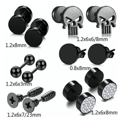 Inoxidable Para Hombre Juego De Aretes De Acero