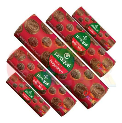 Kit C/20 Biscoitos Bolacha Piraquê Recheado Morango 160gr