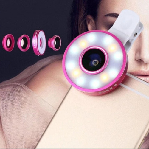 Lente Ojo Pez Led 6 En 1 Universal Ios Telefono Macro Wide