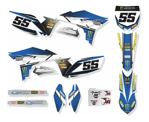 Kit Adesivos Moto Trilha Yamaha Yz 250f 2011 0,20mm Ca-15897