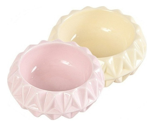 Comedero para perros Yorkshire Shih Tzu de porcelana maltesa, triángulos de color rosa