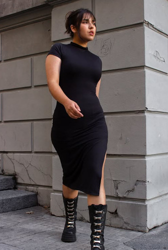 Vestido Largo Con Tajo Vade Retro Mujer