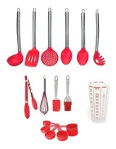 Comprar Kit Jogo Colheres Silicone Utensílios Para Cozinha 16 Peças