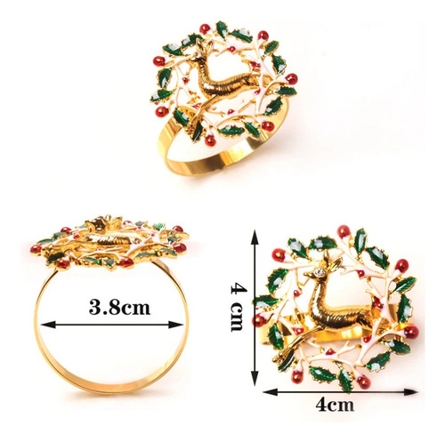 Regalo De Adorno De Anillos De Servilleta De Navidad De 9 .
