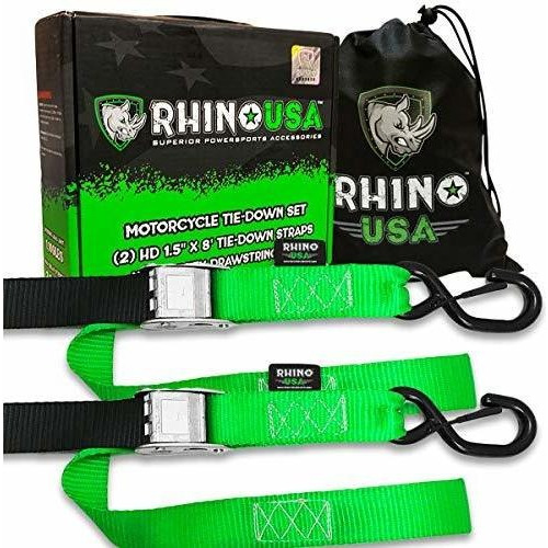 Rhino Usa Correas De Amarre Para Motocicleta (paquete De 2) 