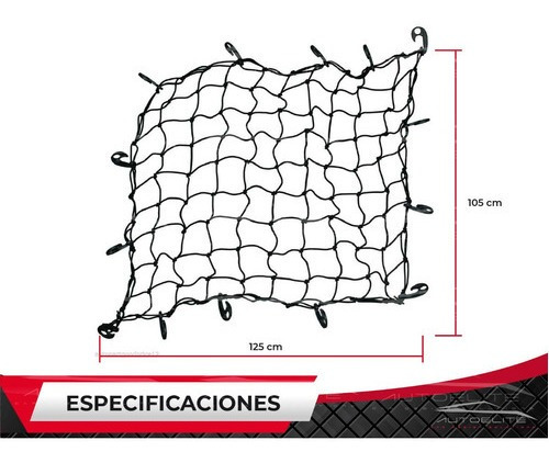 Red Malla Sujeta Equipaje Para Canastilla De Techo 1.25 Mts