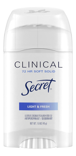 Antitranspirante en barra Secret Clinical Strength light & fresh 45g