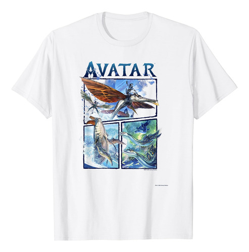 Avatar: Camiseta Con Paneles Del Camino Del Agua, Aire Y Mar