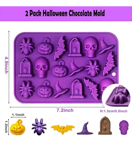 Molde Para Chocolate De Halloween, Silicona, 18 Cavidades, P