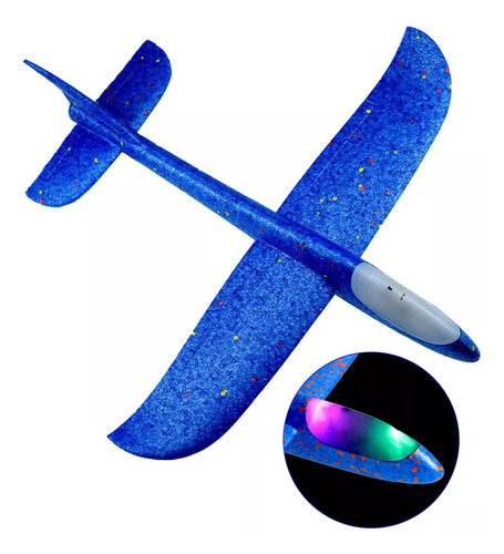 Avião Planador De Isopor Com Led Colorido Manual E Flexível