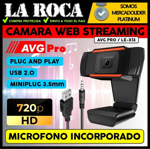 Camara Web Hd 720 Microfono Webcam Zoom Streaming Skype Pc