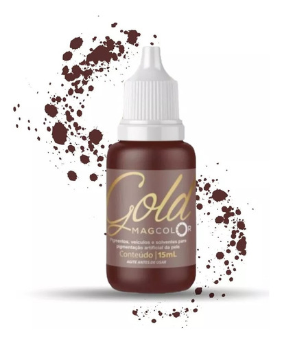 Pigmento P/ Micro Magcolor Gold Castanho Escuro Intenso 15ml