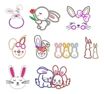 Comprar Pack Matrices Para Maquinas Bordadoras Conejo Pascua Apliq