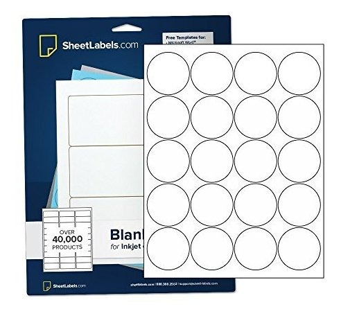 Papel Para Plastificar Etiquetas Redondas De 2 , Blanco Mult