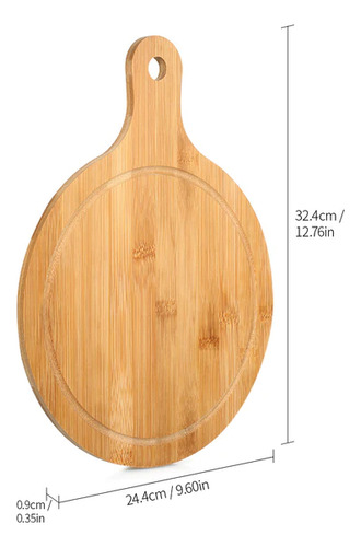 Tabla De Cortar De Bambú: Plato For Pizza Y Tabla De Cortar