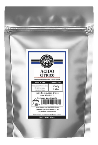 Acido Cítrico En Polvo X1000g (1 Kilo) Gr - g a $20