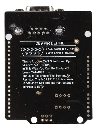 Imagen 3 de 9 de Hw-a001 Sub-d Can Bus Shield Mcp2515 Placa De Expansión Mou